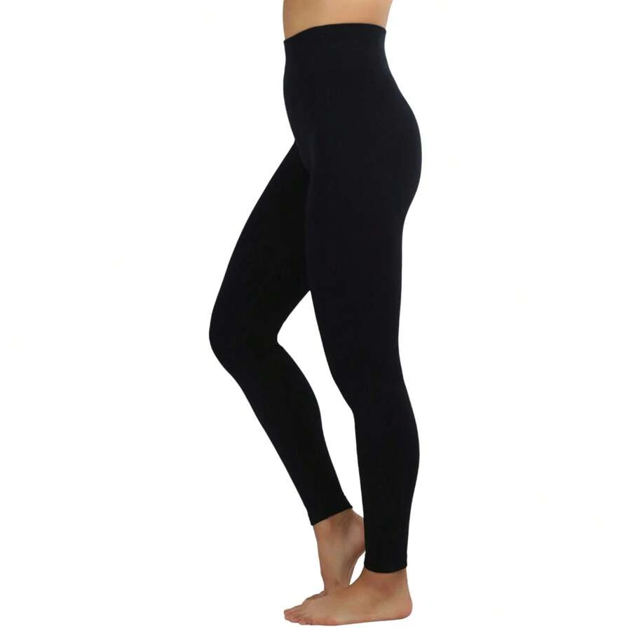 ToBeInStyle Women's Colorful Elastic Full Length Leggings - Peace Print - Black - View 1