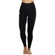 ToBeInStyle Women's Colorful Elastic Full Length Leggings - Peace Print - Black - View 4