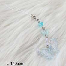 蝴蝶和串珠設計女孩雷射手機吊飾 - 彩色 - 查看 7