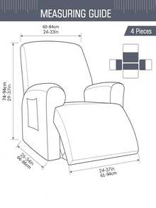 4pcs Mới Dày Dệt hoa Nhung Chống bụi Đàn hồi Sectional Trang trí Bọc ghế sofa Đối với Điện lực Mát xa Cái ghế Và - Xanh đậm - Xem 2