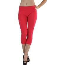 ToBeInStyle Women's Colorful Elastic Capri Length Leggings - Seamless - Pink - View 1