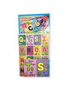 set practica abecedario 3 piezas libro pizarrón lotería didáctica - material didáctico, traza y borra - Multicolor - Ver 3