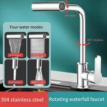 1pc Kitchen Cold And Hot Water Faucet Wash Basin Can Be Universal Rotation Bathroom Household Face Wash Wash Vegetable Head Basin Dragon Parts Color Random - Silver - View 1