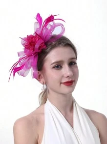 Fascinators Cho Nữ Tiệc Trà Nón Kentucky Derby Nón Lưới Hoa Lông Đầu Mũ Tóc Cho Bé Gái Nơ Thanh Lịch - A - Xem 13