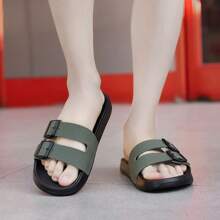 Men's Buckle Strap Slip-Resistant Wear-Resistant Comfortable Thick-Soled Open-Toe Slipper For Summer Outdoors