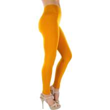 ToBeInStyle Women's Colorful Elastic Full Length Leggings - High-waisted - Lemon Yellow - View 2