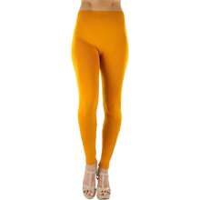 ToBeInStyle Women's Colorful Elastic Full Length Leggings - High-waisted - Lemon Yellow - View 7