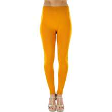 ToBeInStyle Women's Colorful Elastic Full Length Leggings - High-waisted - Lemon Yellow - View 5