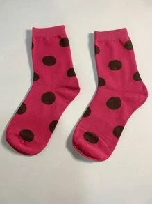 5對女士糖果色圓點襪,復古、韓式和日式風格,可愛斑點,春夏季,薄款、拼色、中筒,適用於日常穿著 - 彩色 - 查看 5