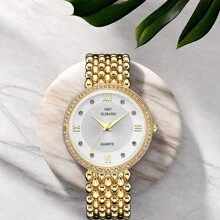 Eine G&D2024 Neue Ankunft einfacher modischer lässig Frauen Uhr, europäische und amerikanische diamantbesetzte Quarzuhr, Geschenkuhr