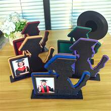 Graduation Photo Frame Desktop Stand Wooden Combination Male Student Picture Holder Graduation Picture Decoration Support - Blue - View 5