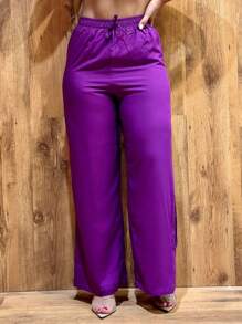 Women Pants - 紫色 - 查看 1