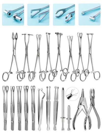 1 Pc Piercing Tool Clamp For All Piercings, Versatile Tool For Ear Lip Navel Tongue Belly Button Septum Eyebrow Piercings