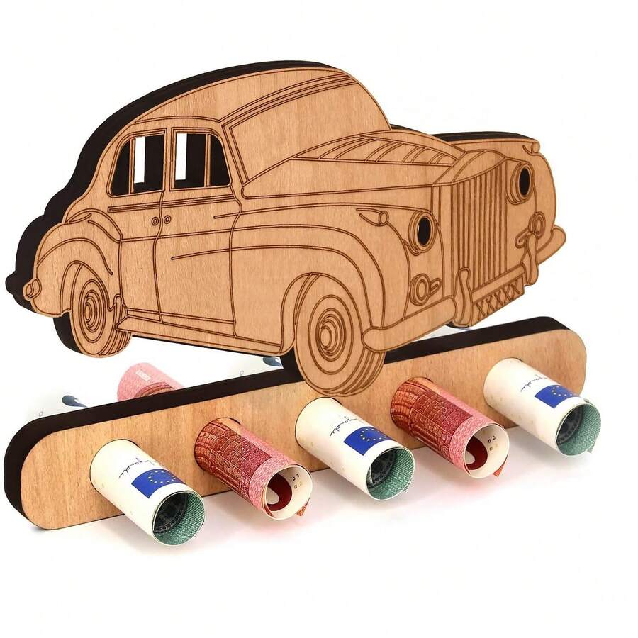 Giftota - Original Birthday Money Gift Wood - Money Gift For Bicycle - Aeroplane - Wedding - Ship - Car Wooden Gifts - Money Gift For Friends, Family, Lovers, Cyclists - Multiple Styles - 勞斯萊斯 - 查看 1