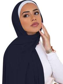 1Pc Soft Chiffon Scarf Shawl Long Scarf Wrap For Evening Dresses, Chiffon Hijab Scarves Headwrap For Women Elegant For Abaya Accessories Veiled Clothes,Beach,Holiday - Multicolor - View 17