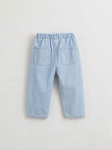 MARC&JANIE Calça Jeans Casual de Cintura Elástica de Cor Sólida para Menino Jovem para a Primavera