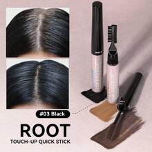 SHE LOVES Pluma Temporal De Tinte Para Cabello, Palo De Tinte Para Cubrir El Cabello Blanco Y Gris, Palo De Teñido De Cabello Duradero, Ocultador De Raíces De Cabello Que Camufla Instantáneamente El Cabello Gris #03 Negro