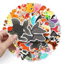 50pcs Creative Skateboard Stickers With Goldfish And Other Animals - Multicolor - View 6