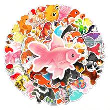 50pcs Creative Skateboard Stickers With Goldfish And Other Animals - Multicolor - View 3