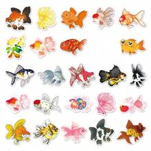 50pcs Creative Skateboard Stickers With Goldfish And Other Animals - Multicolor - View 4