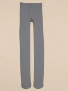 1入實色連褲襪女士塑形瘦腿襪寬直條紋緊身襪性感歐美風格拼接緊身襪 - 灰色 - 查看 4