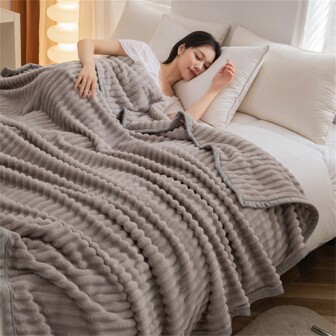 1pc Color-Block Soft Edged Blanket