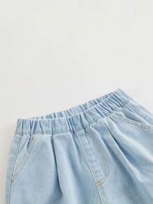 MARC&JANIE Calça Jeans Casual de Cintura Elástica de Cor Sólida para Menino Jovem para a Primavera