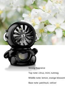 1pc Car Aromatherapy Vent Clips, Astronaut Design Air Freshener, Rotating Fan Fragrance Diffuser, Long-Lasting Subtle Scent