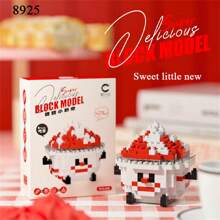 Juguetes de bloques de construcción de comida adorables, manualidades DIY, regalo ideal para amigos, cumpleaños, arte de escritorio, ¡obra de arte increíble! Regalo de vuelta a la escuela / nueva escuela, decoración de habitación, regalos navideños Bloques de color Bloques de color