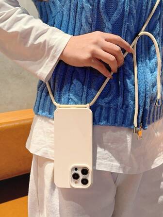 Large Hole Diagonal Strap Anti-Drop Phone Case Compatible With IPhone 11, 12, 13, 14, 12 Pro Max, 13 Pro Max, 15, 15 Pro, 15 Plus, 15 Pro Max, 16, 16 Pro, 16 Plus, 16 Pro Max