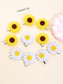 10 Piezas Clips De Cabello De Girasol Para Niñas, Horquillas De Primavera Con Girasoles, Lindo Tocado Floral De Princesa Bebé, Accesorios Para El Cabello De Niños.