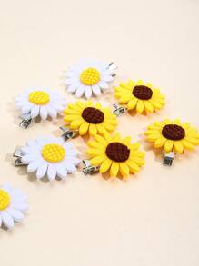 10 Piezas Clips De Cabello De Girasol Para Niñas, Horquillas De Primavera Con Girasoles, Lindo Tocado Floral De Princesa Bebé, Accesorios Para El Cabello De Niños.