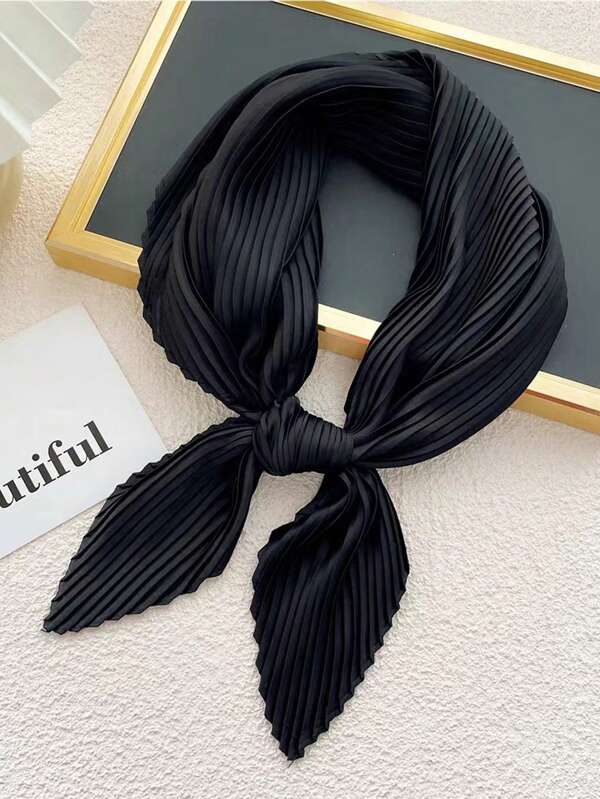 1 pieza Bufanda pequeña de unicolor de imitación de seda arrugada, cinta para el cabello, diadema, cinta de agrupamiento de múltiples usos adecuada para uso diario, pañuelo elegante, diadema, ideal para realzar tu look en invierno y otoño