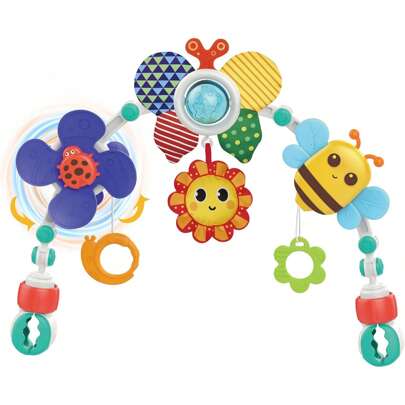 Juguetes Para Cochecitos De Bebé, Juguetes De Juego Para Cochecitos De Arco De Bebé Con Sonajero De Conejo, Juguetes De Cochecito Plegables Para Bebés De 0 A 24 Meses, Arco De Juego Portátil Para Cochecitos, Columpios Para Cochecitos, Silla De Auto, Cuna - Clip De Abeja Para El Automóvil (abeja)