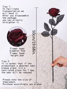 6入組黑色玫瑰主題裝飾 - 酒紅色 - 查看 2