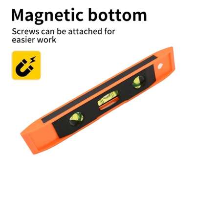 Nível De Bolha Magnético De 9 Polegadas 3 Bolhas Mini Nível De Bolha Portátil Vertical Horizontal Régua De Equilíbrio Inclinômetro Portátil Abs Shell Nível