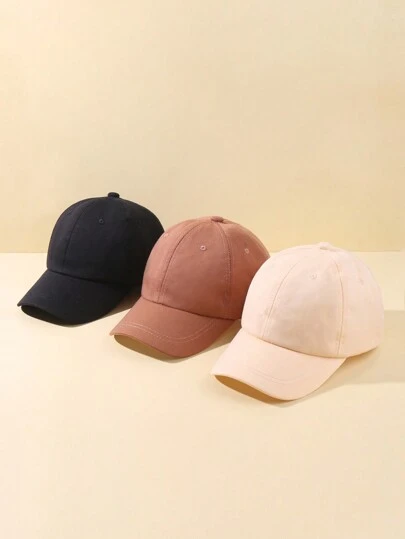 3pcs/Set Fashionable & Cute Baseball Cap, Adjustable Sun Hat Suitable For Men, Women, Babies, Casual Wear For Spring/Summer