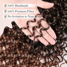 14/18/24inch Curly Crochet Hair For Women Water Wave Crochet Hair Curly Braiding Hair GoGo Curl Crochet Hair Ocean Wave Beach Curl Wavy Crochet Hair Extensions (Pack Of 1, T30)