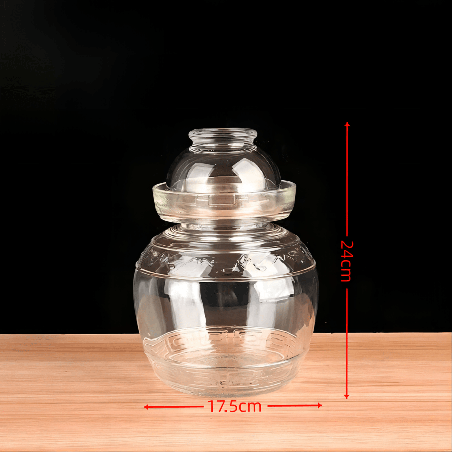 Large 2500ml Glass Fermentation Jar Traditional Fermenting Crock With