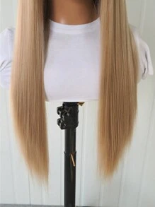 13x4 Golden Straight Synthetic Lace Front Wig Without Glue For Women, Pre-Plucked, Heat Resistant Fiber
