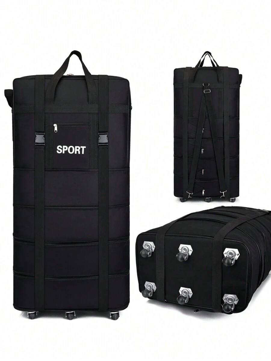 158 Túi du lịch cỡ lớn có thể gập lại, Túi du lịch dung tích lớn, Phụ kiện du lịch di động, Đồ dùng học tập du lịch, Đồ dùng cắm trại, đồ dùng cần thiết khi đi bộ đường dài, Đồ dùng học tập du lịch, Đồ dùng học tập du lịch mùa hè - màu đen - Xem 1