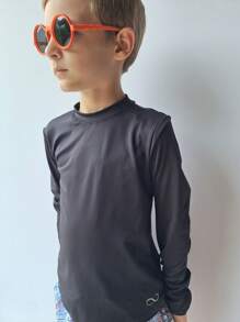 Kit 2 Unisex Children's Thermal Blouse With UV50+ Second Skin Protection - 黑色 - 查看 3