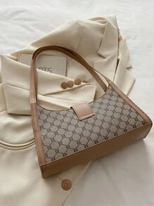 Bolso De Hombro Retro De Moda Con Contraste De Colores Para Mujeres, Elegante Bolso De PU De Lujo Ligero Para Usar Debajo Del Brazo, Bolso Cuadrado Pequeño Casual, Adecuado Para El Uso Diario De Las Mujeres