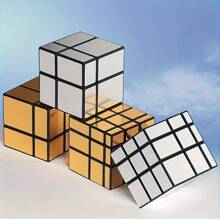 Cubo De Espejo Mágico 2x2 3x3 Con Pegatinas Doradas Y Plateadas, Forma Especial De Los Cubos, Juguetes Educativos De Rompecabezas Para Niños Designados Para Competición, Juguete De Cubos Para Niños, Un Regalo Para Niños