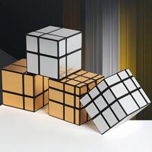 Cubo De Espejo Mágico 2x2 3x3 Con Pegatinas Doradas Y Plateadas, Forma Especial De Los Cubos, Juguetes Educativos De Rompecabezas Para Niños Designados Para Competición, Juguete De Cubos Para Niños, Un Regalo Para Niños