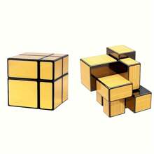 Cubo De Espejo Mágico 2x2 3x3 Con Pegatinas Doradas Y Plateadas, Forma Especial De Los Cubos, Juguetes Educativos De Rompecabezas Para Niños Designados Para Competición, Juguete De Cubos Para Niños, Un Regalo Para Niños