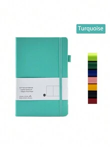 Libreta De Negocios A5 Con Cuadrícula De Puntos Y Correa, Cubierta De Pu, Diario De Estilo De Moda Para Estudiantes Con 80 Hojas De Papel De 100 G/m², 160 Páginas Para Hacer Bullet Journaling - Multicolor - Ver 8