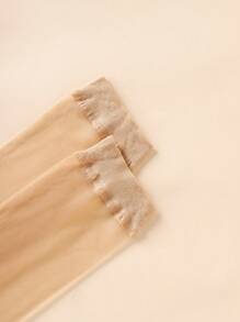 20pairs Solid Color Transparent Breathable Mid-Calf Crystal Hosiery For Women's Daily Wear, Suitable For Everyday Use