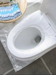 1pc Disposable Travel Toilet Seat Cover, Waterproof Portable Business Toilet Mat, Flushable Toilet Paper Seat Cover, Essential Accessory For Airplane Travel, Pregnancy/Public Restroom, School, Camping, Bathroom, Khaki Independent Packaging Clean And Bathroom Decor Fall Decor - White - View 6