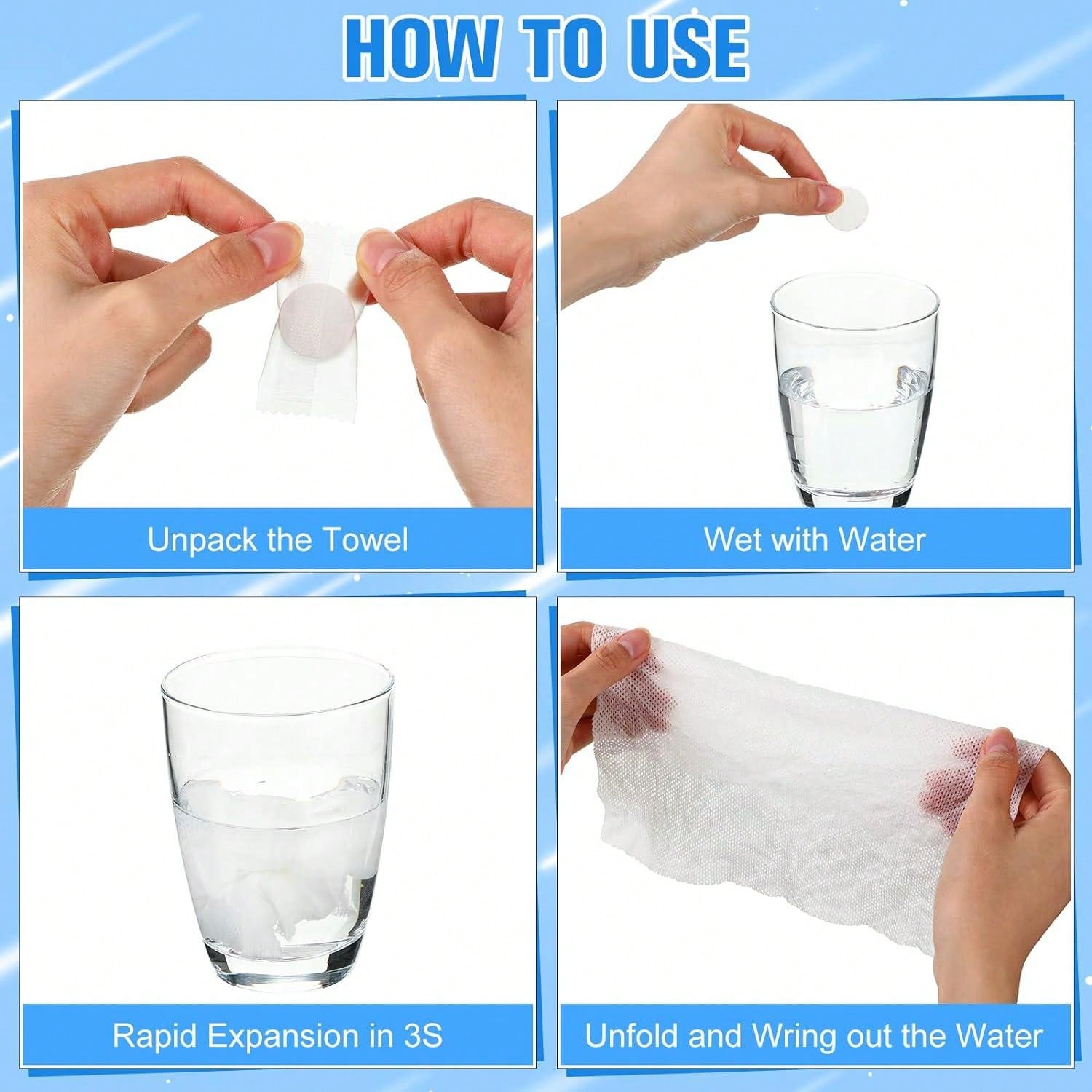 60 Pieces Compressed Towels Compressed Travel Towel Compressed Towel ...